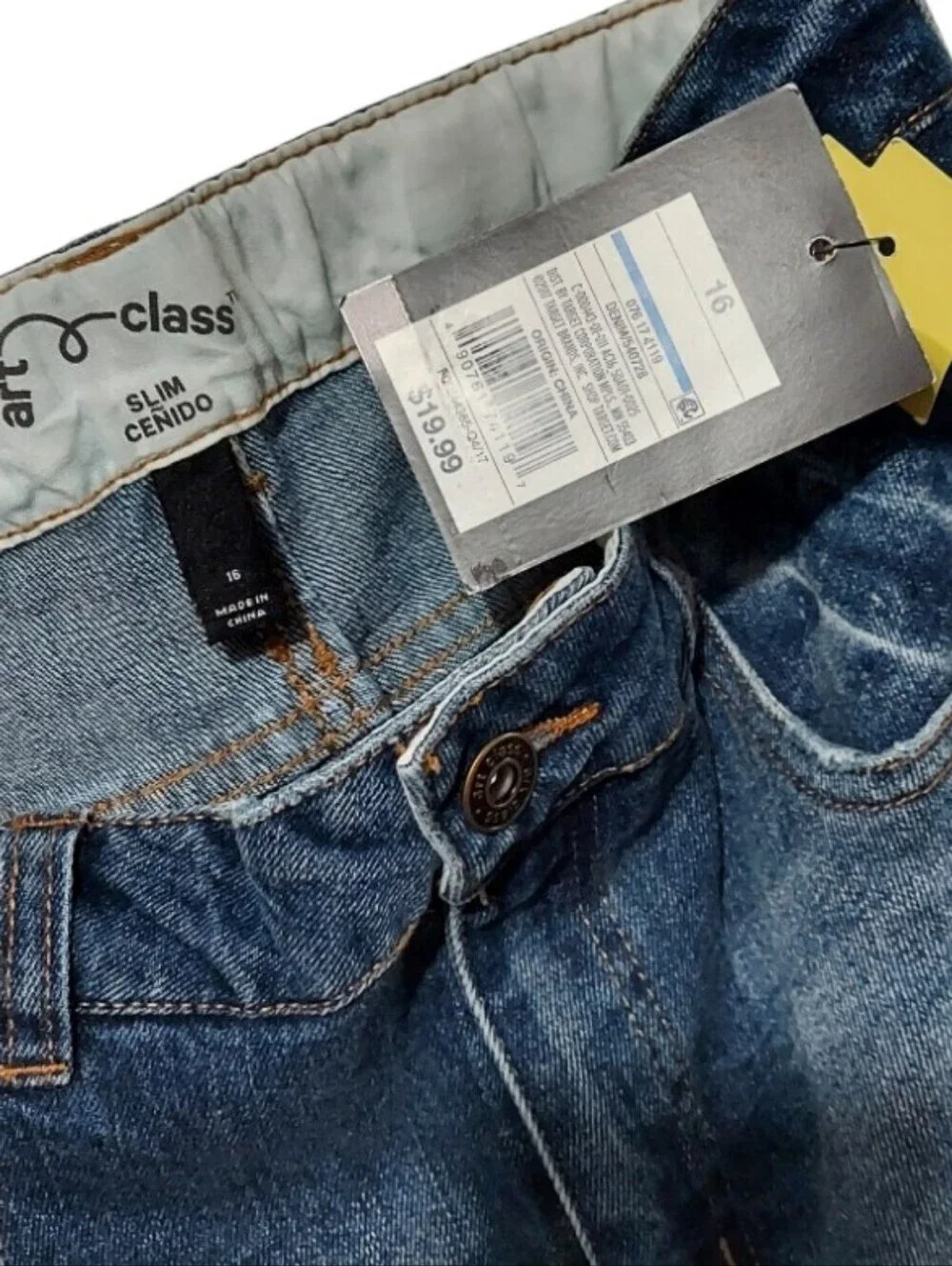 NWT Girl's Art Class Blue Patchwork Skinny Jeans Sz 16